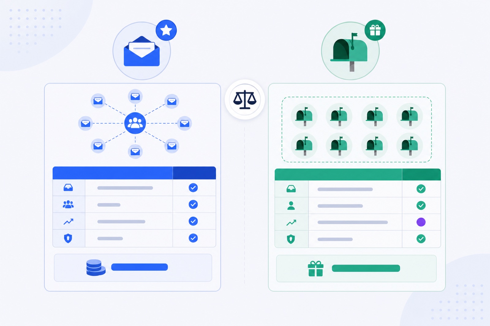 Comparison table for Warmup Inbox and BobWork Email Warm-up