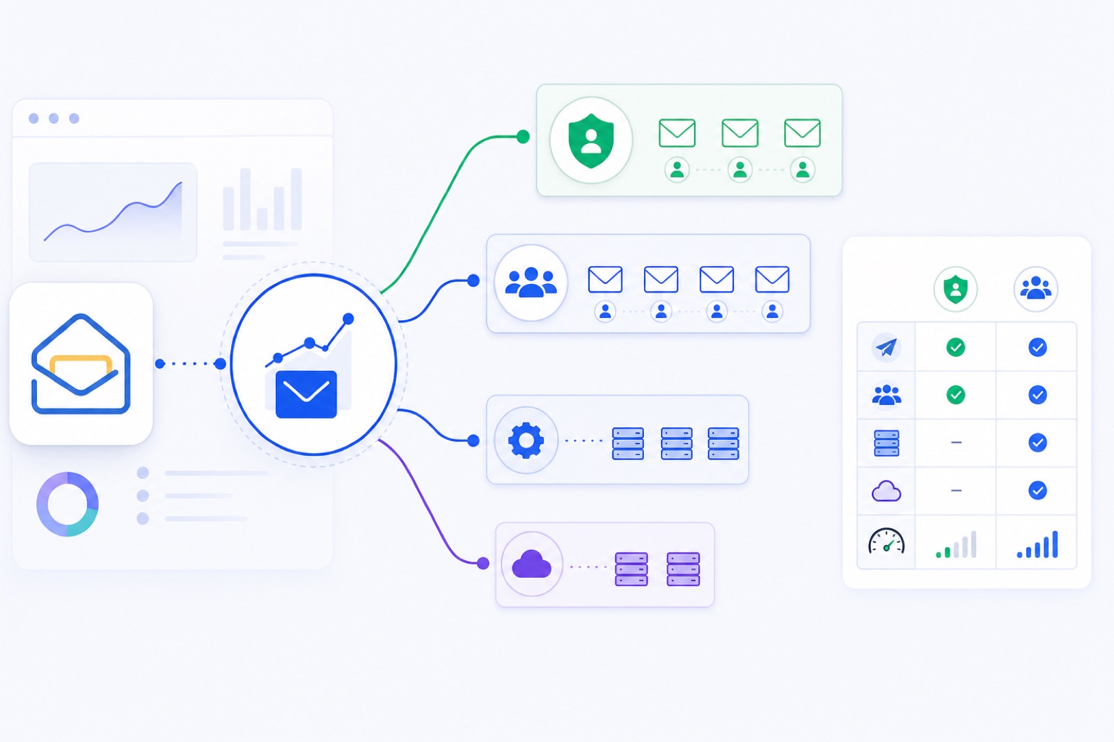 Comparison of Zoho Mail warm-up tools with free plan, API route, pool type, and provider support.