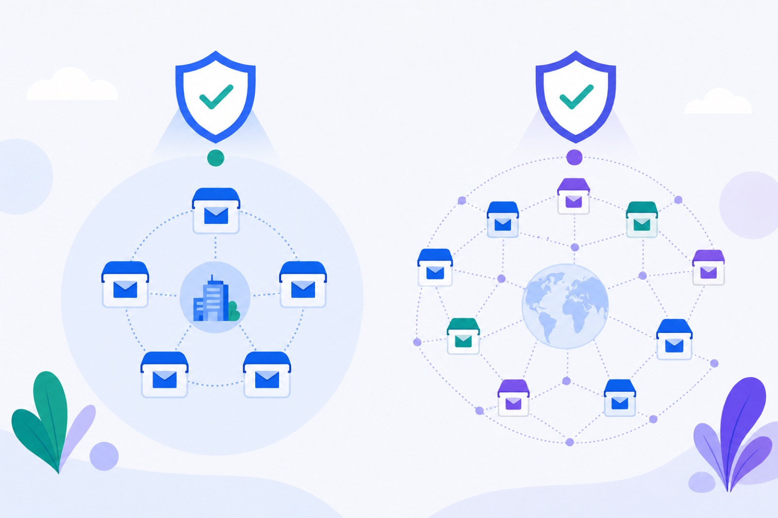 Private warm-up pool compared with a public email warm-up network