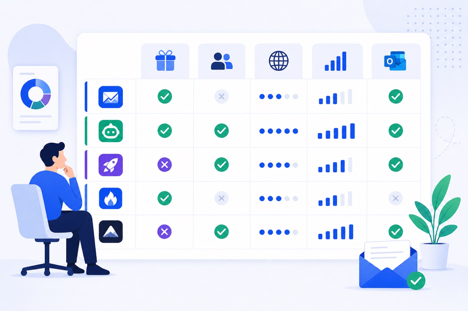 Five email warm-up tools compared by price, pool type, providers and daily volume