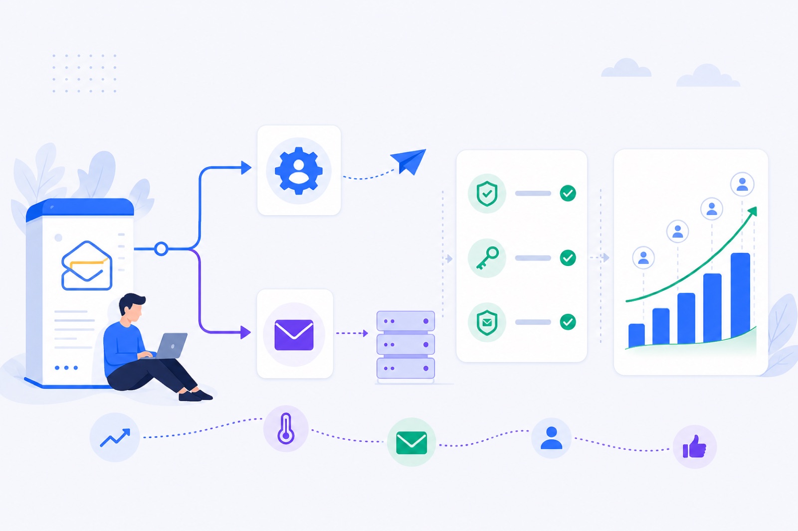 Zoho Mail warm-up setup with API, IMAP, DNS records, and gradual ramp checklist